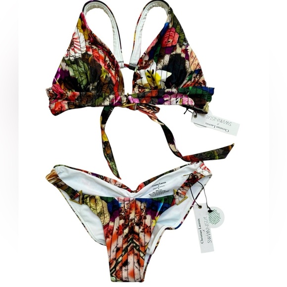 Swiminista x Christian Lacroix sz S bikini swimsuit & Sarong floral New - Picture 3 of 8